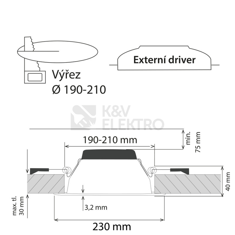 Obrázek produktu Podhledové LED svítidlo Faro RN25 25W 4000K IP44 ML-412.136.32.0 3
