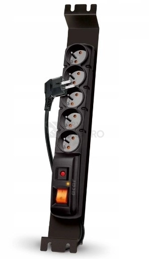 Obrázek produktu Napájecí panel ACAR F5 FA PDU 5x230V 3m přepěťová ochrana 19" 1U vypínač 0