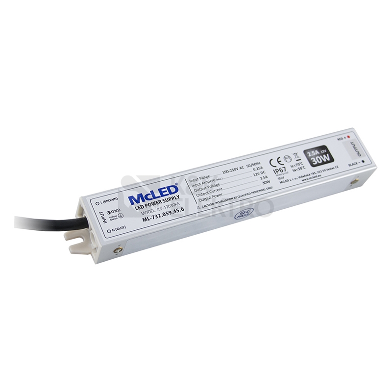Obrázek produktu LED napájecí zdroj McLED 12VDC 2,5A 30W ML-732.059.45.0 0