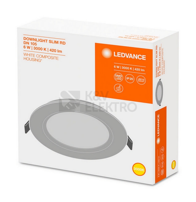 Obrázek produktu LED podhledové svítidlo LEDVANCE Slim Round 105mm 6W/3000K teplá bílá 1