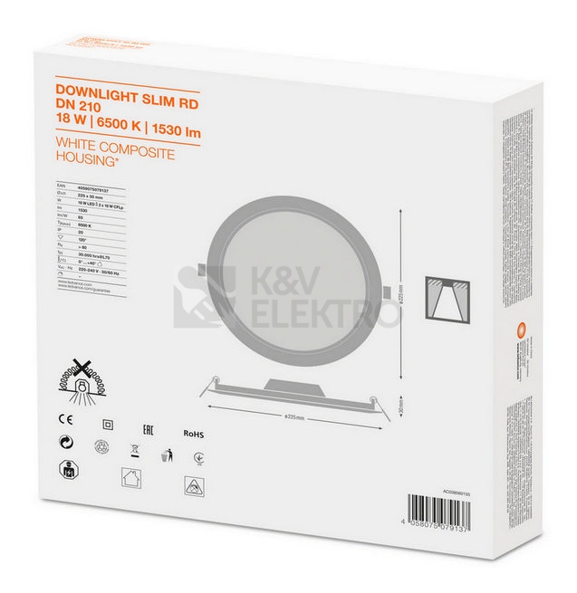 Obrázek produktu LED podhledové svítidlo LEDVANCE Slim Round 210mm 18W/6500K studená bílá 7
