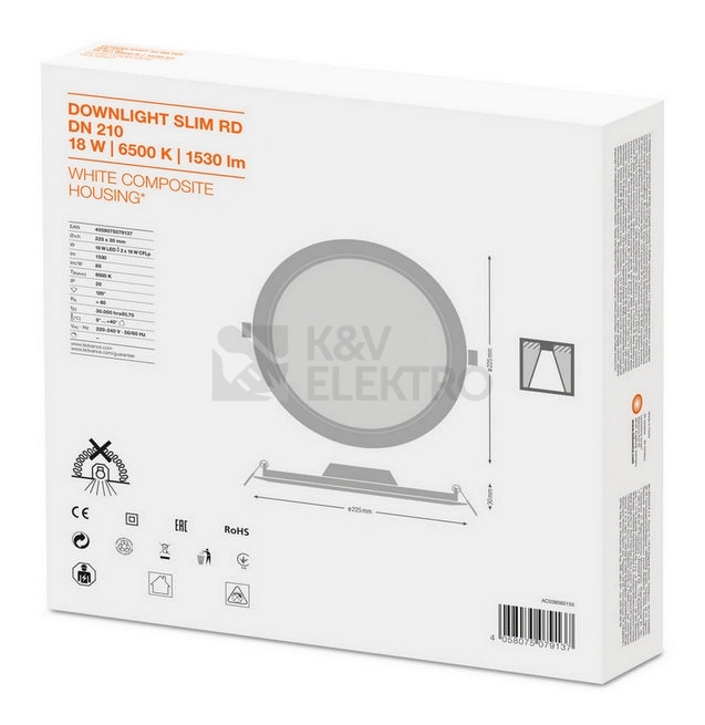 Obrázek produktu LED podhledové svítidlo LEDVANCE Slim Round 210mm 18W/6500K studená bílá 7