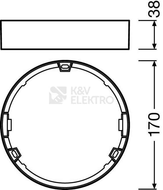 Obrázek produktu Rámeček pro přisazenou montáž svítidel LEDVANCE Slim Round 155mm 4058075079175 2