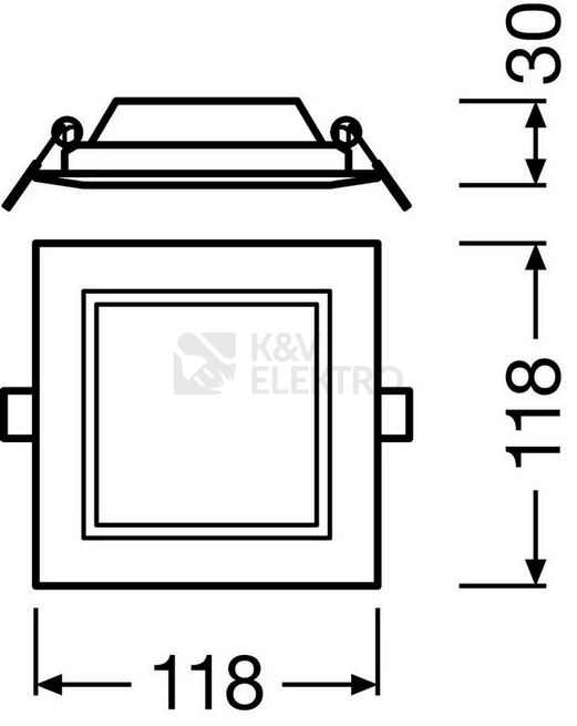 Obrázek produktu LED podhledové svítidlo LEDVANCE Slim Square 105mm 6W/3000K teplá bílá 9