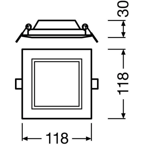 LED podhledové svítidlo LEDVANCE Slim Square 105mm 6W/4000K neutrální bílá (obrázek 3)