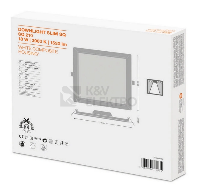 Obrázek produktu LED podhledové svítidlo LEDVANCE Slim Square 210mm 18W/3000K teplá bílá 4