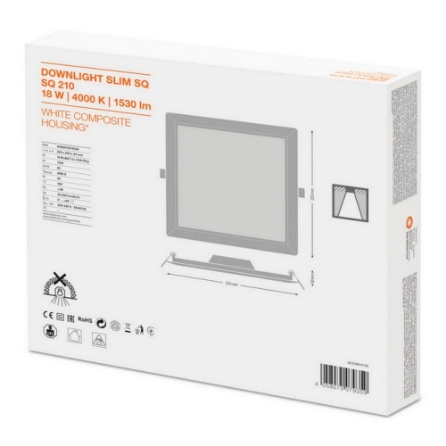LED podhledové svítidlo LEDVANCE Slim Square 210mm 18W/4000K neutrální bílá (obrázek 5)