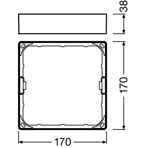 Rámeček pro přisazenou montáž svítidel LEDVANCE Slim Square 155mm 4058075079410 (obrázek 3)