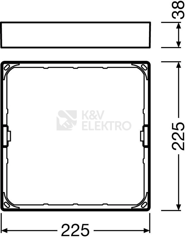 Obrázek produktu Rámeček pro přisazenou montáž svítidel LEDVANCE Slim Square 210mm 4058075079434 2