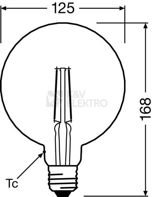 Obrázek produktu LED žárovka Vintage 1906 E27 OSRAM 4,5W (40W) teplá bílá (2500K) Retro Filament Gold Pinecone 3