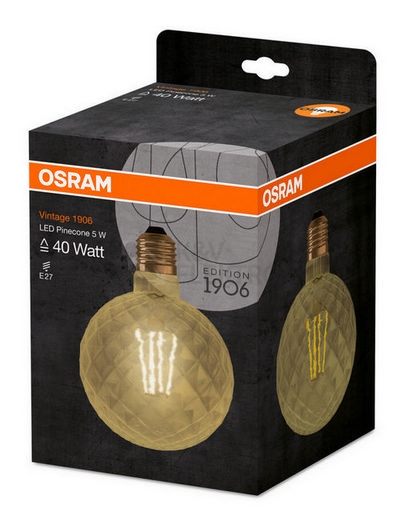 Obrázek produktu LED žárovka Vintage 1906 E27 OSRAM 4W (40W) teplá bílá (2500K) Retro Filament Gold Pinecone 1