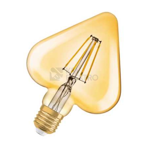 LED žárovka Vintage 1906 E27 Osram 4,5W (40W) teplá bílá (2500K) Retro Filament Gold Heart