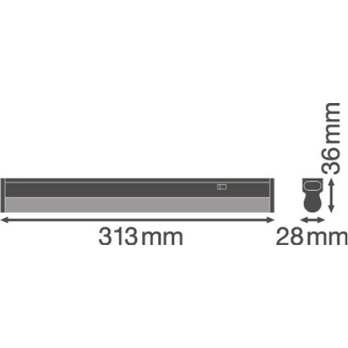 LED svítidlo LEDVANCE Linear Compact Switch 300mm 4W/3000K teplá bílá (obrázek 3)