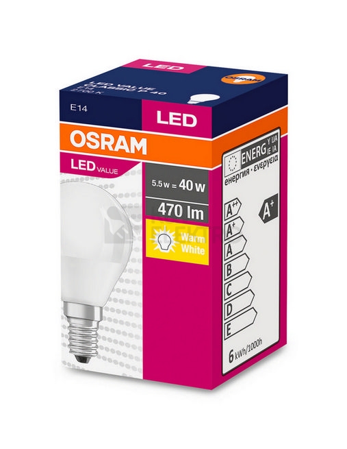 Obrázek produktu LED žárovka E14 OSRAM CL P FR 5,7W (40W) teplá bílá (2700K) 1