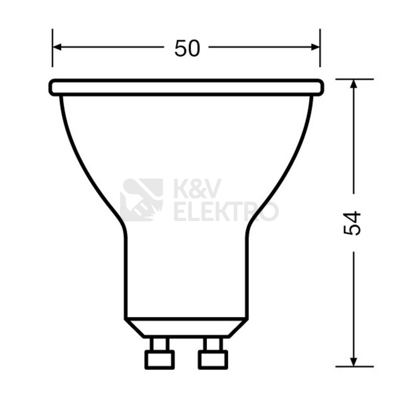 Obrázek produktu LED žárovka GU10 PAR16 OSRAM VALUE 5W (50W) teplá bílá (2700K), reflektor 36° 3