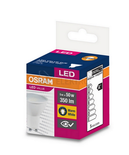 Obrázek produktu  LED žárovka GU10 PAR16 OSRAM VALUE 4,5W (35W) teplá bílá (2700K) reflektor 120° 1