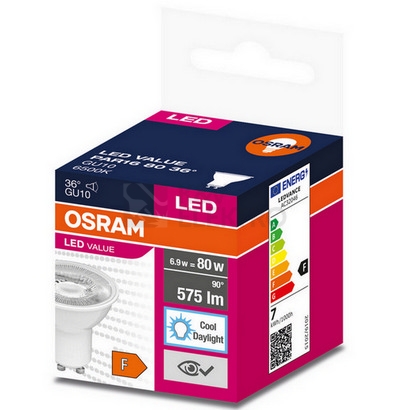 Obrázek produktu  LED žárovka VALUE PAR16 80 36° 6,9W (80W) 865 GU10 80W 6500K 1