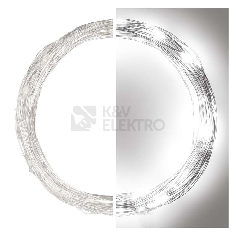 Obrázek produktu Vánoční osvětlení EMOS D3AC01 ZY1427T 100LED nano řetěz stříbrný 10m studená bílá s časovačem 3