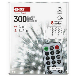 Vánoční osvětlení EMOS D4CC02 ZY1905 LED řetěz krápníky 5m studená bílá ovladač programy (obrázek 6)