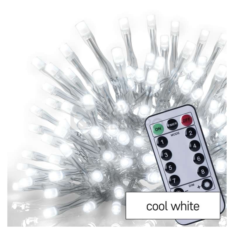 Obrázek produktu Vánoční osvětlení EMOS D4CC02 ZY1905 LED řetěz krápníky 5m studená bílá ovladač programy 0