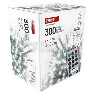 Obrázek produktu Vánoční osvětlení EMOS D4CC02 ZY1905 LED řetěz krápníky 5m studená bílá ovladač programy 6