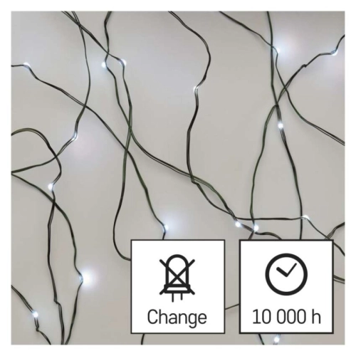 Vánoční osvětlení EMOS D3AC05 ZY1914T 150LED nano řetěz zelený 15m studená bílá s časovačem (obrázek 8)
