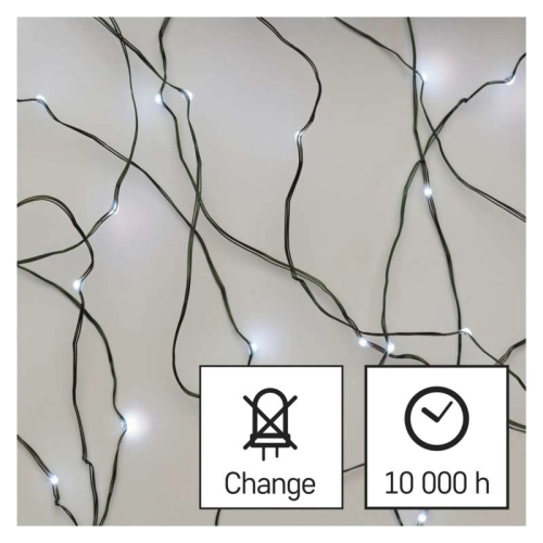 Vánoční osvětlení EMOS D3AC05 ZY1914T 150LED nano řetěz zelený 15m studená bílá s časovačem (obrázek 8)