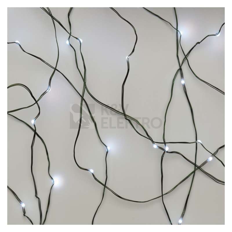 Obrázek produktu Vánoční osvětlení EMOS D3AC05 ZY1914T 150LED nano řetěz zelený 15m studená bílá s časovačem 10