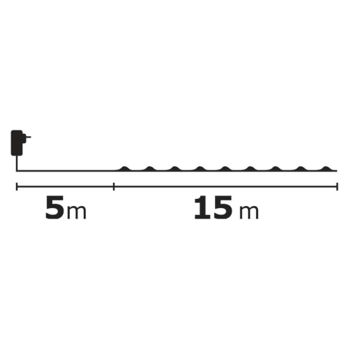 Vánoční osvětlení EMOS D3AW05 ZY1917T 150LED nano řetěz zelený 15m teplá bílá s časovačem