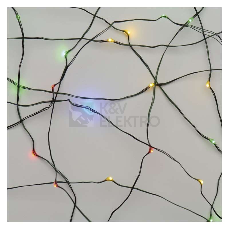 Obrázek produktu Vánoční osvětlení EMOS D3AM03 ZY1920T 150LED nano řetěz zelený 15m multicolor s časovačem 12