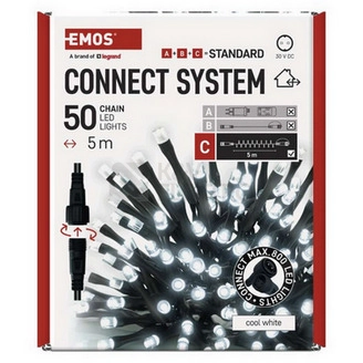Obrázek produktu Propojovací vánoční řetěz bez zdroje EMOS Connecting D1AC02 ZY1924 50LED 5m studená bílá 9