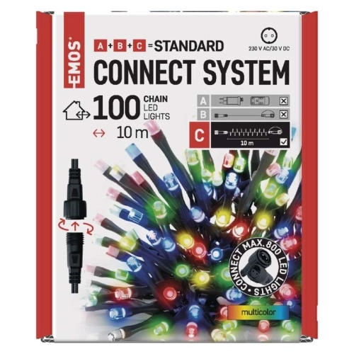 Propojovací vánoční řetěz bez zdroje EMOS Connecting D1AM03 ZY1926 100LED 10m multicolor (obrázek 8)