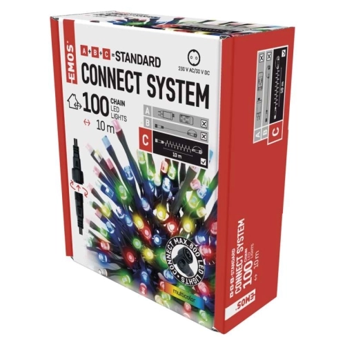 Propojovací vánoční řetěz bez zdroje EMOS Connecting D1AM03 ZY1926 100LED 10m multicolor (obrázek 3)