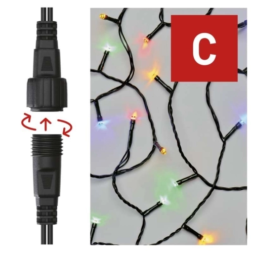 Propojovací vánoční řetěz bez zdroje EMOS Connecting D1AM03 ZY1926 100LED 10m multicolor (obrázek 5)