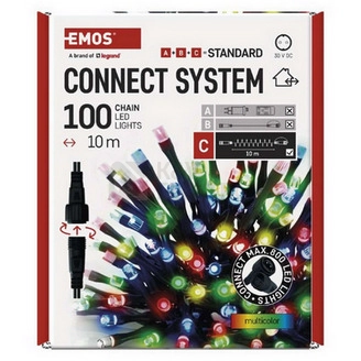 Obrázek produktu Propojovací vánoční řetěz bez zdroje EMOS Connecting D1AM03 ZY1926 100LED 10m multicolor 8