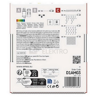 Obrázek produktu Propojovací vánoční řetěz bez zdroje EMOS Connecting D1AM03 ZY1926 100LED 10m multicolor 9