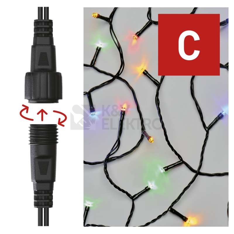 Obrázek produktu Propojovací vánoční řetěz bez zdroje EMOS Connecting D1AM03 ZY1926 100LED 10m multicolor 5