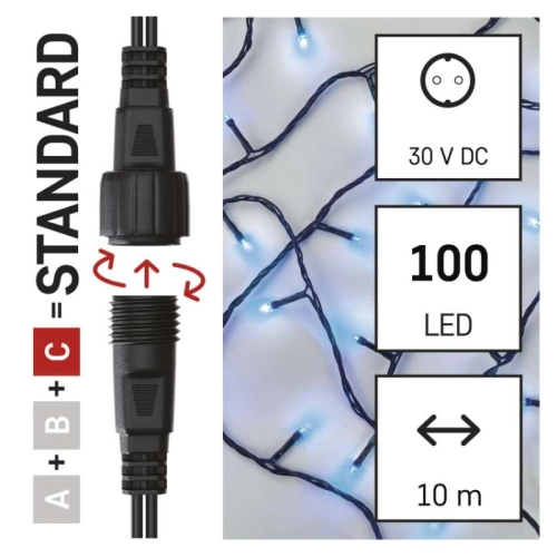 Propojovací vánoční řetěz bez zdroje EMOS Connecting D1AB01 ZY1928 100LED 10m modrá (obrázek 11)