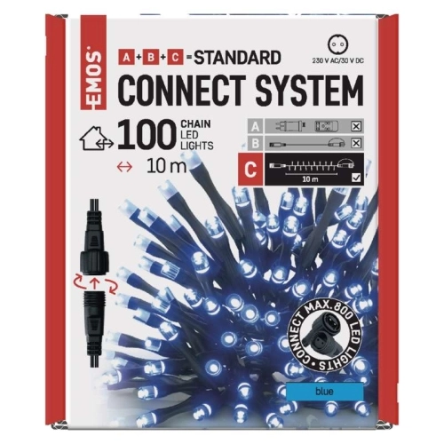 Propojovací vánoční řetěz bez zdroje EMOS Connecting D1AB01 ZY1928 100LED 10m modrá (obrázek 3)