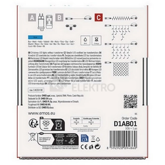 Obrázek produktu Propojovací vánoční řetěz bez zdroje EMOS Connecting D1AB01 ZY1928 100LED 10m modrá 6
