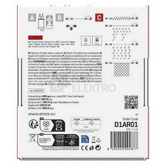 Obrázek produktu Propojovací vánoční řetěz bez zdroje EMOS Connecting D1AR01 ZY1929 100LED 10m červená 9