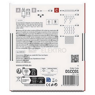 Obrázek produktu Propojovací vánoční řetěz bez zdroje EMOS Connecting D1CC01 ZY1932 100LED krápníky 2,5x0,9m studená bílá 8