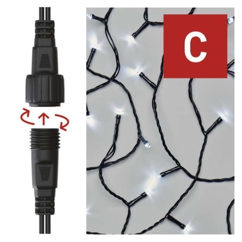 Propojovací vánoční řetěz bez zdroje EMOS Connecting D1EC01 ZY1933 100LED záclona 1x2m studená bílá (obrázek 7)