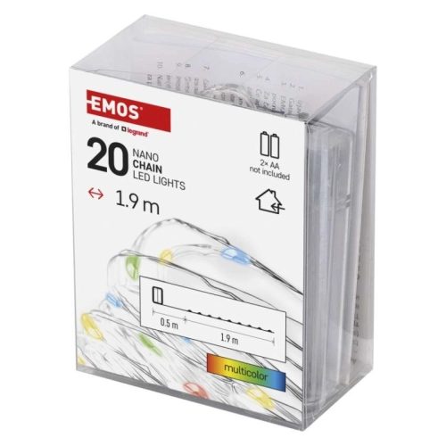 Vánoční osvětlení EMOS D3AM04 ZY1951 20LED nano řetěz stříbrný 1,9m 2xAA multicolor s časovačem (obrázek 10)