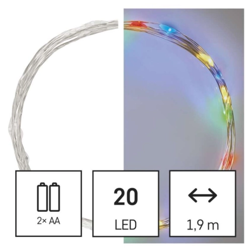 Vánoční osvětlení EMOS D3AM04 ZY1951 20LED nano řetěz stříbrný 1,9m 2xAA multicolor s časovačem (obrázek 11)