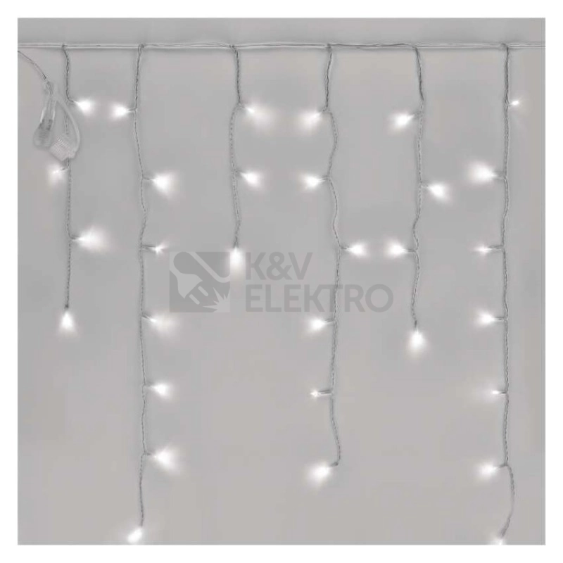 Obrázek produktu Propojovací vánoční řetěz bez zdroje EMOS Connecting D1CC02 ZY2001 100LED krápníky 2,5x0,9m studená bílá blikající 4