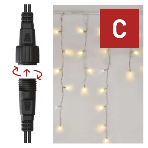 Propojovací vánoční řetěz bez zdroje EMOS Connecting D1CN01 ZY2002 100LED krápníky 2,5x0,9m studená/teplá blikající (obrázek 4)