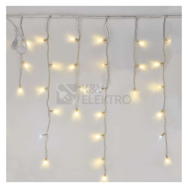 Obrázek produktu Propojovací vánoční řetěz bez zdroje EMOS Connecting D1CN01 ZY2002 100LED krápníky 2,5x0,9m studená/teplá blikající 3