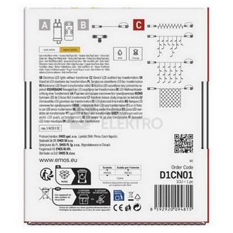 Obrázek produktu Propojovací vánoční řetěz bez zdroje EMOS Connecting D1CN01 ZY2002 100LED krápníky 2,5x0,9m studená/teplá blikající 8