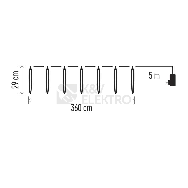 Obrázek produktu LED vánoční girlanda EMOS DCPC01 ZY2004 10x rampouch 3,6m 230V studená bílá 5